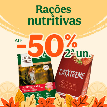Até 50% de desconto na 2ª unidade de ração para gato. Até 50% de desconto na 2ª unidade de ração para gato.